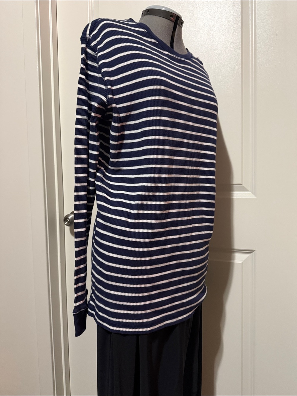U.S. Polo Assn. Navy and White Striped Long-Sleeve Tee